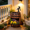 Wooden Water Pump Fountain,Patio Water Fountain,Apple Barrel Pump Garden Decor,Outdoor Water Fountain