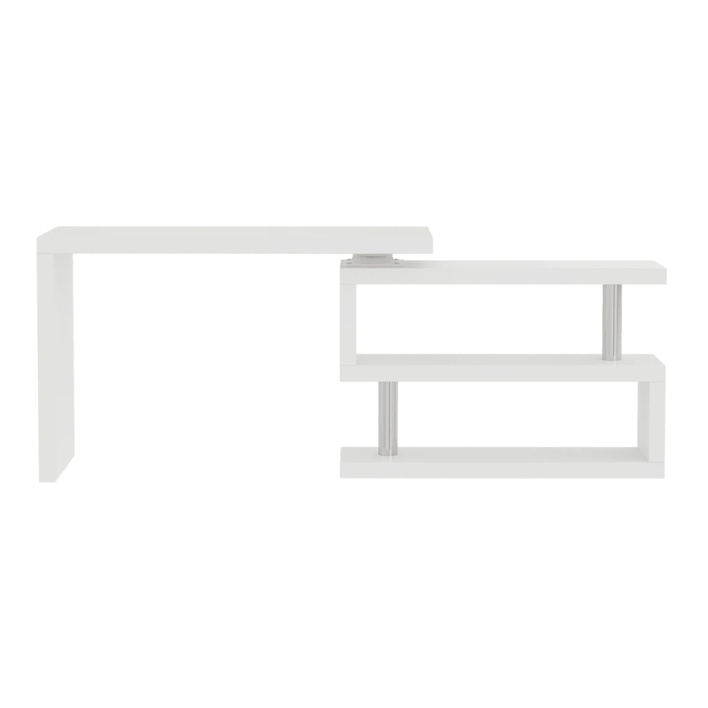 Modern 47'L Swivel Top Desk-High Gloss White - Eloy Royal