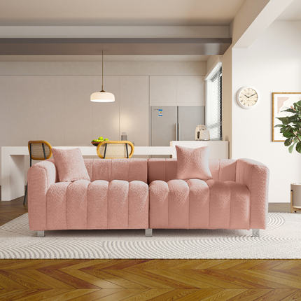 83.46 in in Premium Velvet Sofa 3-Seater Loveseat with Modern Bubble Upholstered