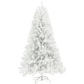HOMCOM 9ft Tall Artificial Christmas Tree, Unlit Xmas Tree with 2132 Branch Tips, Auto Open, Steel Base, Holiday Décor for Home Office, White