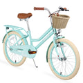 Mint Green 20 Inch Girls Bike with Basket for 7-10 Years Old Kids, Steel Frame, Single Speed, No Training Wheels