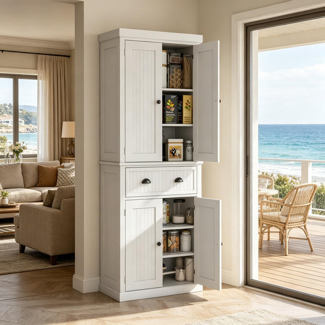 Freestanding Storage Cabinet,Kitchen Cabinet with Adjustable Shelves,Elegant Bathroom Cabinet