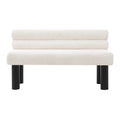 Upholstered Dining Bench, End of Bed, Entryway Bench, Ottoman for Dining Room, Bedroom, Living Room, Rubber Wood Leg 300 LBS Support, Beige