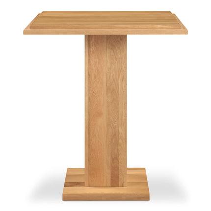 Bar Table, Double Square Top with Rectangular Post, Solid Oak Seats 4, Natural Finish