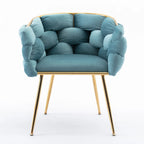 Luxury Modern Simple Leisure Velvet Single Sofa Chair Bedroom Lazy Person Household Dresser Stool Manicure Table Back Chair Blue - Eloy Royal