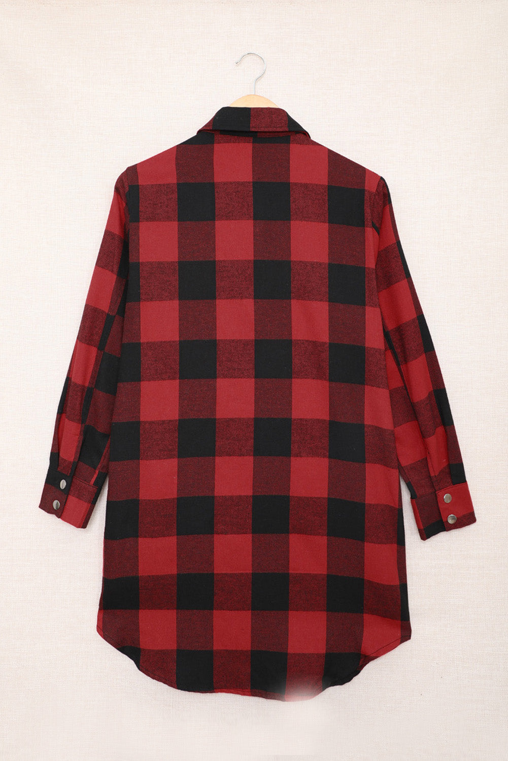 Wholesale Brown & Black Plaid Collared Botton Down Long Shirt Shacket - Eloy Royal