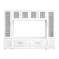 102' W Wall Unit Modern Entertainment Center with Glass Doors for TVs up to 75', Large Minimalist TV Stand Media Console with Drawers for Living Room
