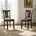 Dining Chairs Only, Wooden Dining Chairs Set of 2, Kitchen Chair with Padded Seat, Upholstered Side Chair for Dining Room, Living Room, Kitchen, Walnut