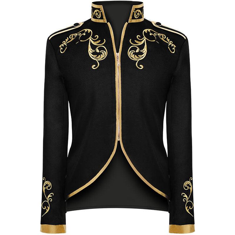 Halloween Men's Fashionable Jacket Court Prince Golden Embroidered Suit Sports Jacket