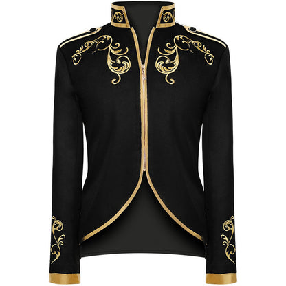 Halloween Men's Fashionable Jacket Court Prince Golden Embroidered Suit Sports Jacket