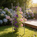 Sungmor 25.6'' by 67.72''Iron Garden Fence, Pretty Vintage Green Rustic Style Decorative Fence Pannels, Outdoor Yard Landscape Pathway Border Panels Anti Animal Flowers Plants Barrier Climbing Trellis