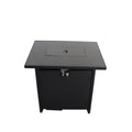 Steel Outdoor Fire Pit Table with Lid, Adjustable Flame, Black, 25'' H x 42'' W