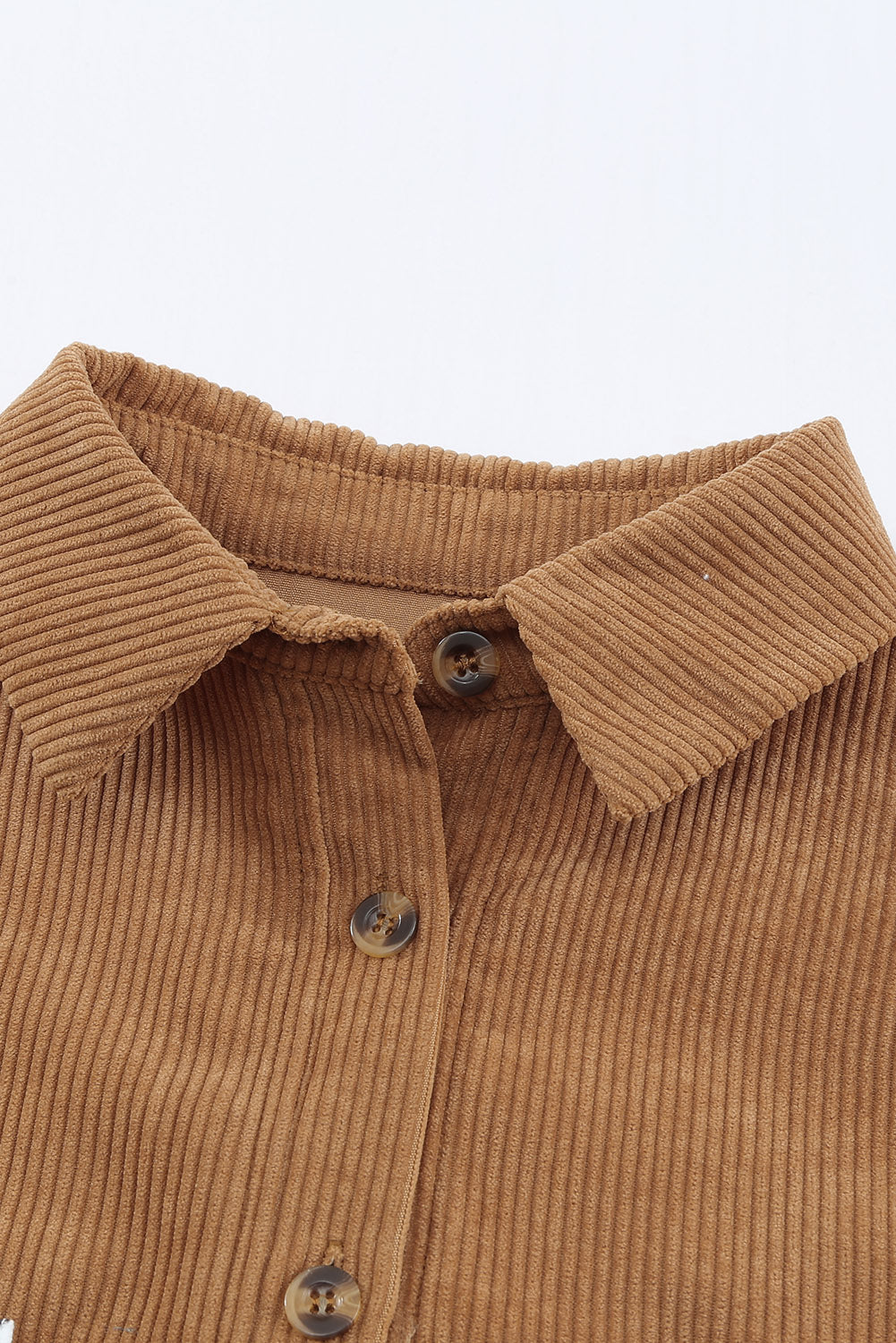 Brown Button Up Colorblock Pocket Corduroy Shacket - Eloy Royal