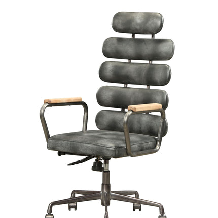 Calan Vintage Black Top Grain Leather Office Chair