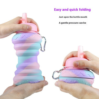 Creative Silicone Foldable Outdoor Sports Portable Travel Water Bottle