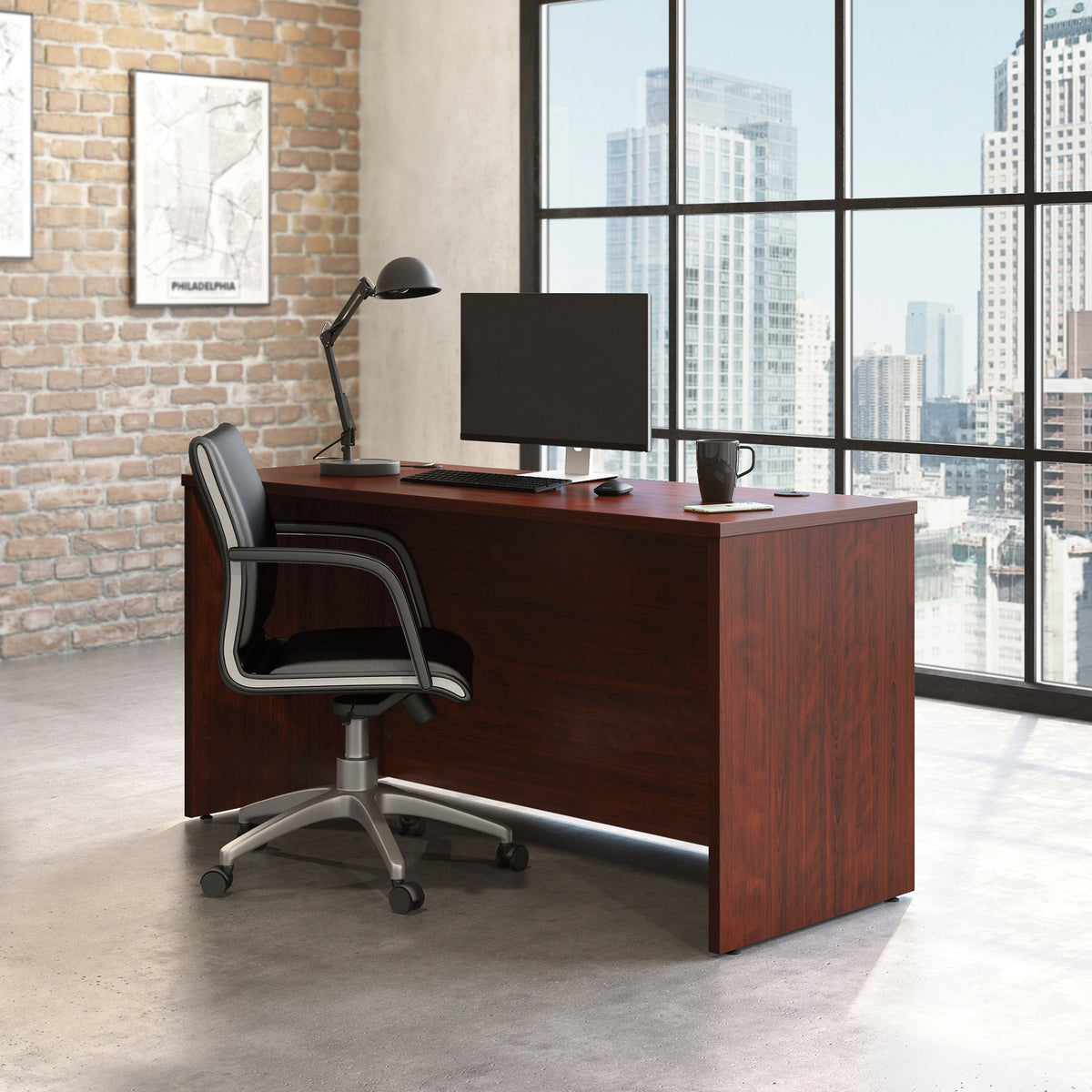 Desk 60' x 24', Red finish