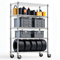 5-Shelf Storage Shelves,Wire Shelving Heavy Duty Metal Storage Shelving Unit Adjustable Garage Shelving Rack Pantry Kitchen (Chrome, 5 Tier,17.7' D x 47.2' W x 75.6' H)