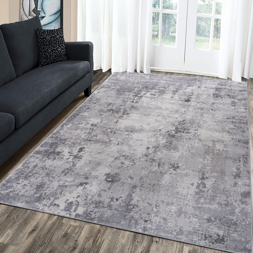 MARFI Collection 7.9X10. Light Grey / Abstract Area Rug Modern, Contemporary, Non-Shedding & Easy to Clean, Ideal for Living Room, Bedroom, Dining Space, 120*93 inch