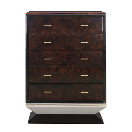 Jamonica Glossy Wood Grain Top & Gold Chest