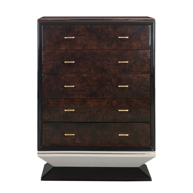 Jamonica Glossy Wood Grain Top & Gold Chest