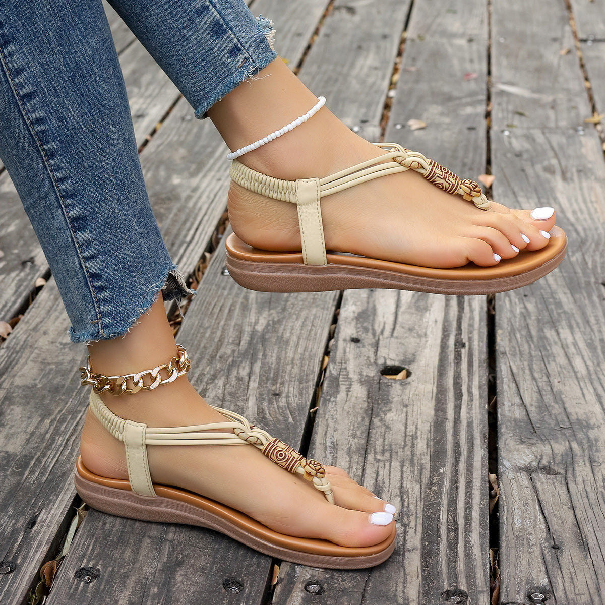 New Women's Flat Sandals Summer Thong Roman Shoes - Eloy Royal