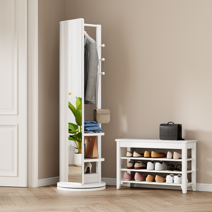 360° Rotating 66 in x17.8 in Multifunctional Full Length Mirror with Hook