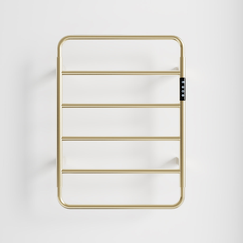 18.7' Heated Towel Rack for Bathroom,Wall Mounted with Intelligent Touch Screen Timer, 6-Bar Towel Warmer, 304 Stainless Steel Polished, Plug-in/Hard-Wired