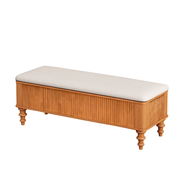 Solid RubberWood Frame with 50.8-inch Bedroom End Bench