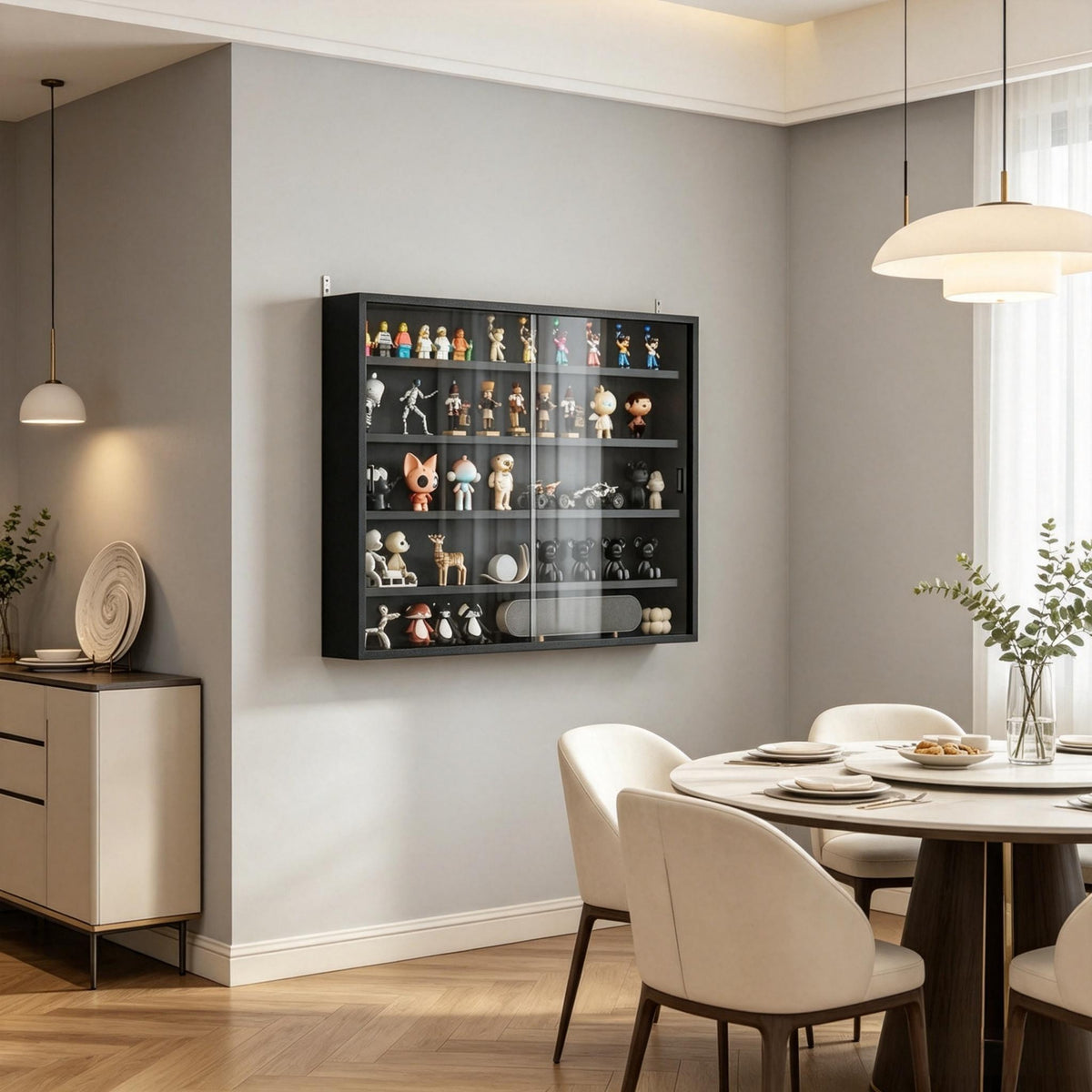 Multi-Tier Showcase,Wall-Mounted Display Cabinet,Modern Wall Display Unit,Display Case