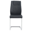 Modern Dining Chairs with Faux Leather Padded Seat and Metal Legs for Kitchen, Living, Bedroom, Dining Room, Black, PU, Set of 4