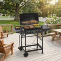 5 Burner BBQ Propane Gas Grill with Side Burner 42000 BTU Output Stainless Steel Barbecue Grill with Enamel-Coated Grates and Side Tables for Outdoor Cooking Kitchen and Patio Backyard.