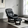 360-Degree Swivel Recliner Chair with Matching Ottoman,Reclining Armchair with Footrest,Modern Swivel Lounge Chair Set(Only 1pcs Recliner Chair,1pcs Footstool)
