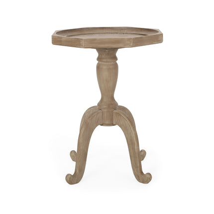 French Country Accent Table with Spider Leg Design in Natural and White MDF