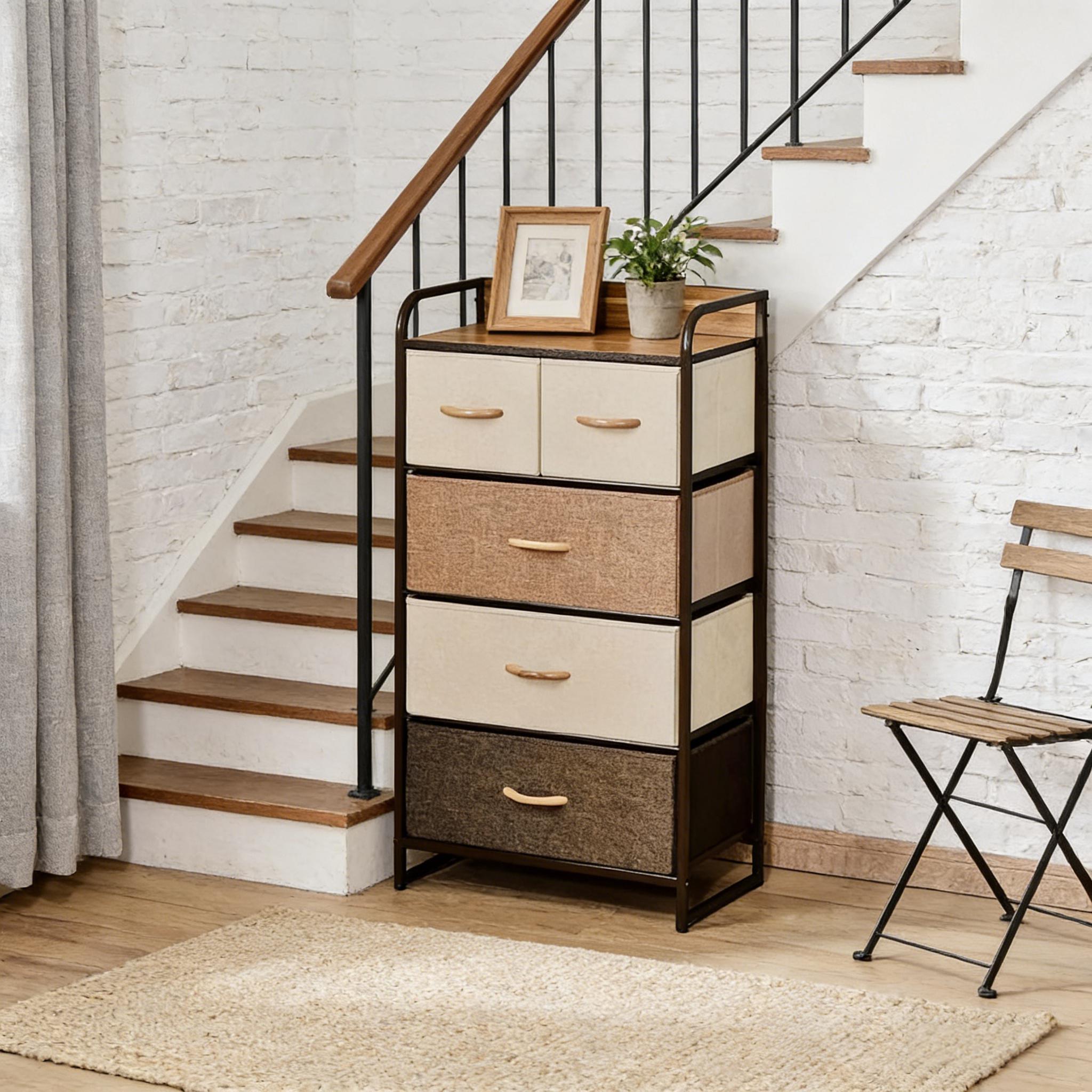 4-Tier Home Cabinet,Storage Organizer,Freestanding Dresser Tower,Hallway Storage Cabinet