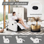 Recliner Chair, Upholstered Rocker Recliner Chair with Side Pocket, Ergonomic 110°-160° Adjustable Reclining Chairs for Adults, Single Sofa Chair with Footrest,Recliner Sofa for Living Room - Eloy Royal