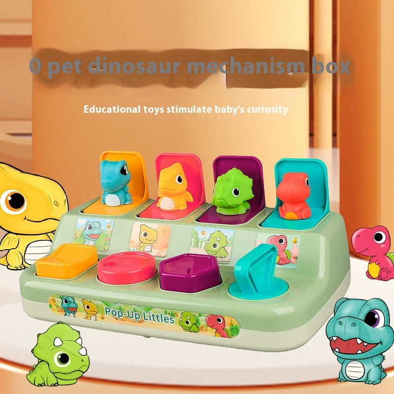 Children's Peekaboo Early Childhood Education Press Exercise Finger Puzzle Dinosaur Storage Box Toy