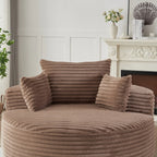 55'L Corduroy Sponge single sofa,No Assembly Required,Fluffy Modern Sleeper Chair for Living room, Bedroom, Lounge and Projection Room(Not a swivel chair.) - Eloy Royal