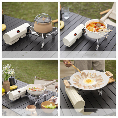 Camping Gas Stove Portable Folding Cassette Stove Outdoor Hiking BBQ Travel Cooking Grill Cooker Gas Burner Food Heating Tool Kitchen Gadgets - Eloy Royal