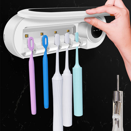 Wall Mounted Toothbrush Holder Smart Toothbrush UV Sterilizer Holder Toothpaste Dispenser Squeezer For Bathroom Accessories - Eloy Royal