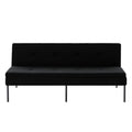 Black 3-Seater Futon Sofa Bed, Twin Folding Sleeper Sofa, Sturdy Metal Frame, Skin-Friendly Polyester Upholstery, Adjustable Backrest, Convertible Couch for Small Spaces, Apartment, Dorm, Office