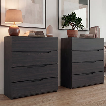 ArcadiaSet of 2 Wenge Dressers – Modern Bedroom Storage Furniture