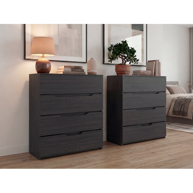 ArcadiaSet of 2 Wenge Dressers – Modern Bedroom Storage Furniture