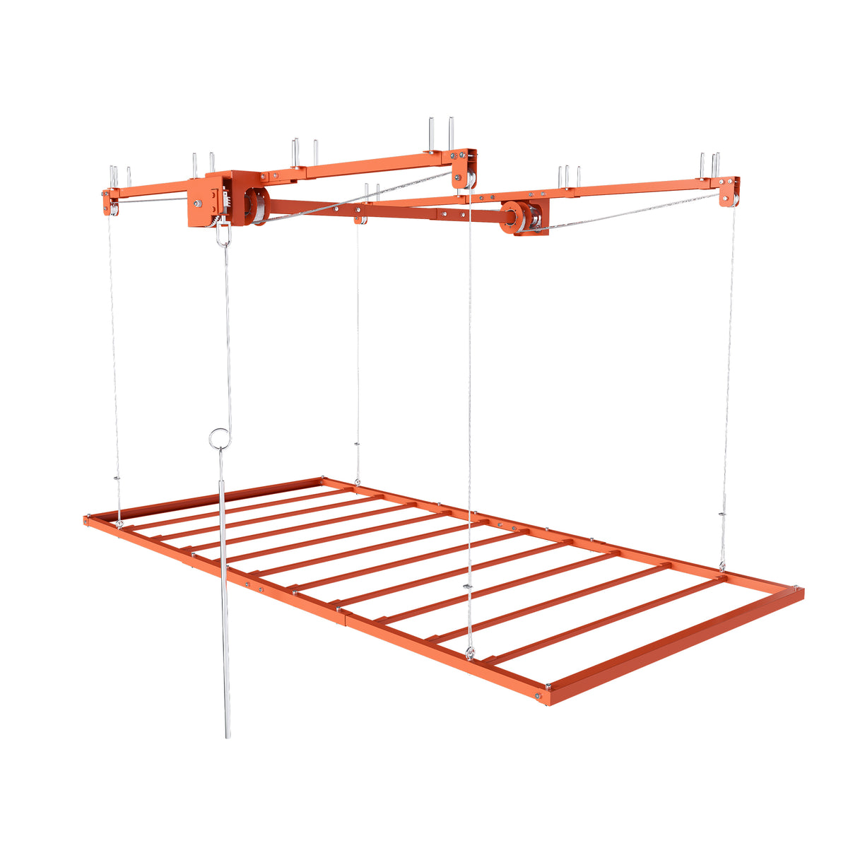 Orange Overhead Garage Storage Rack 3x6 FT for High Ceilings 10-12 FT, 370LBS Capacity All-Steel Construction with Safety Lock