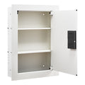 0.83 sq.ft Wall Safe, 3-Tier Hidden Wall Safe with Password, Key & Turning Knob, Q235 Cold-Rolled Steel In-Wall Box with Adjustable Shelves & Mounting Holes for Money, Jewelry, Passport, White