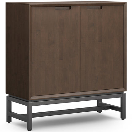 Banting Solid Wood Medium Storage Cabinet in Walnut Brown with Metal Base, 39 inch Wide for Modern Living Spaces