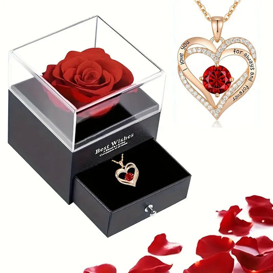 Necklace With Rose Flower Gift Box - Eloy Royal