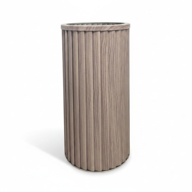 Round Strata Column Planter LG - Medium Brown