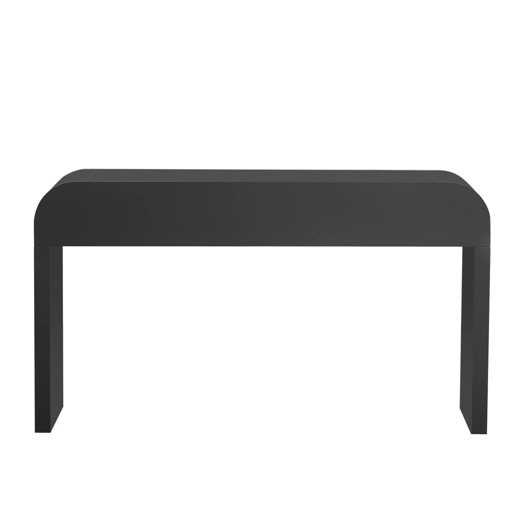 TREXM Modern Console Table with 2 Storage Drawers, Fluted Entryway Table with Rounded Silhouette for Hallway Living Room and Entryway (Black) - Eloy Royal