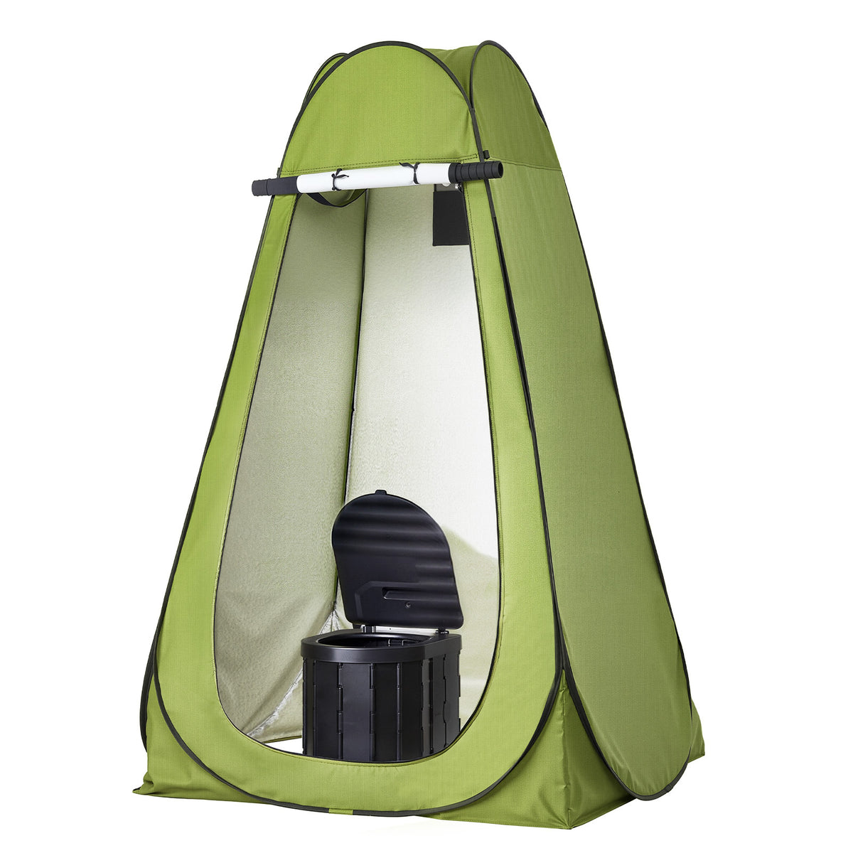 Portable Toilet Kit, 330 lbs Load Capacity, Folding Camping Toilet with Pop-Up Privacy Tent, Outdoor Travel Potty for Adults with Carry Bags, Trash Bags, Suitable for RV Travel, Camping, Hiking