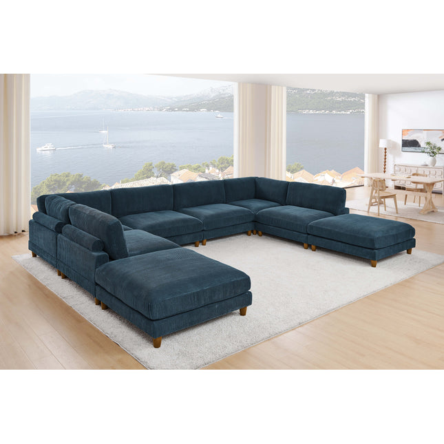 Large Seating Corduroy Modular Sectional